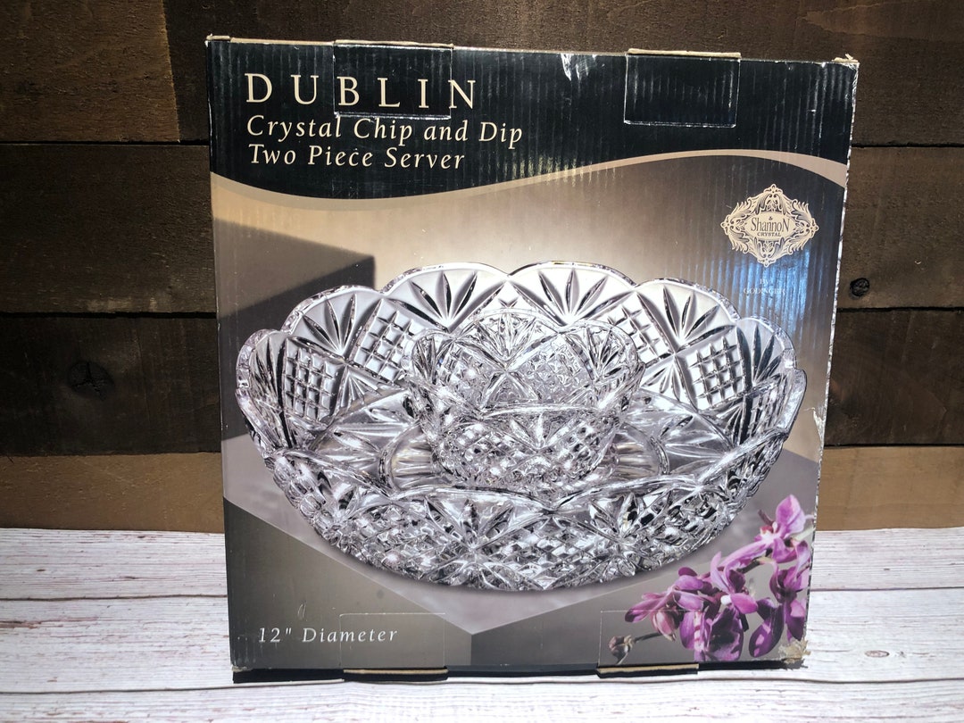 New in Box Dublin Crystal Chip and Dip Bowl Set Etsy