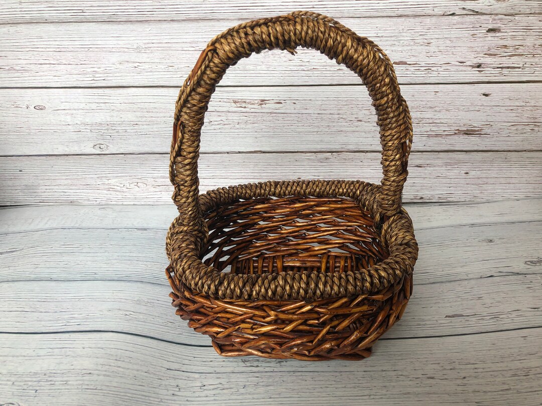 Vintage Small Wicker Basket Etsy