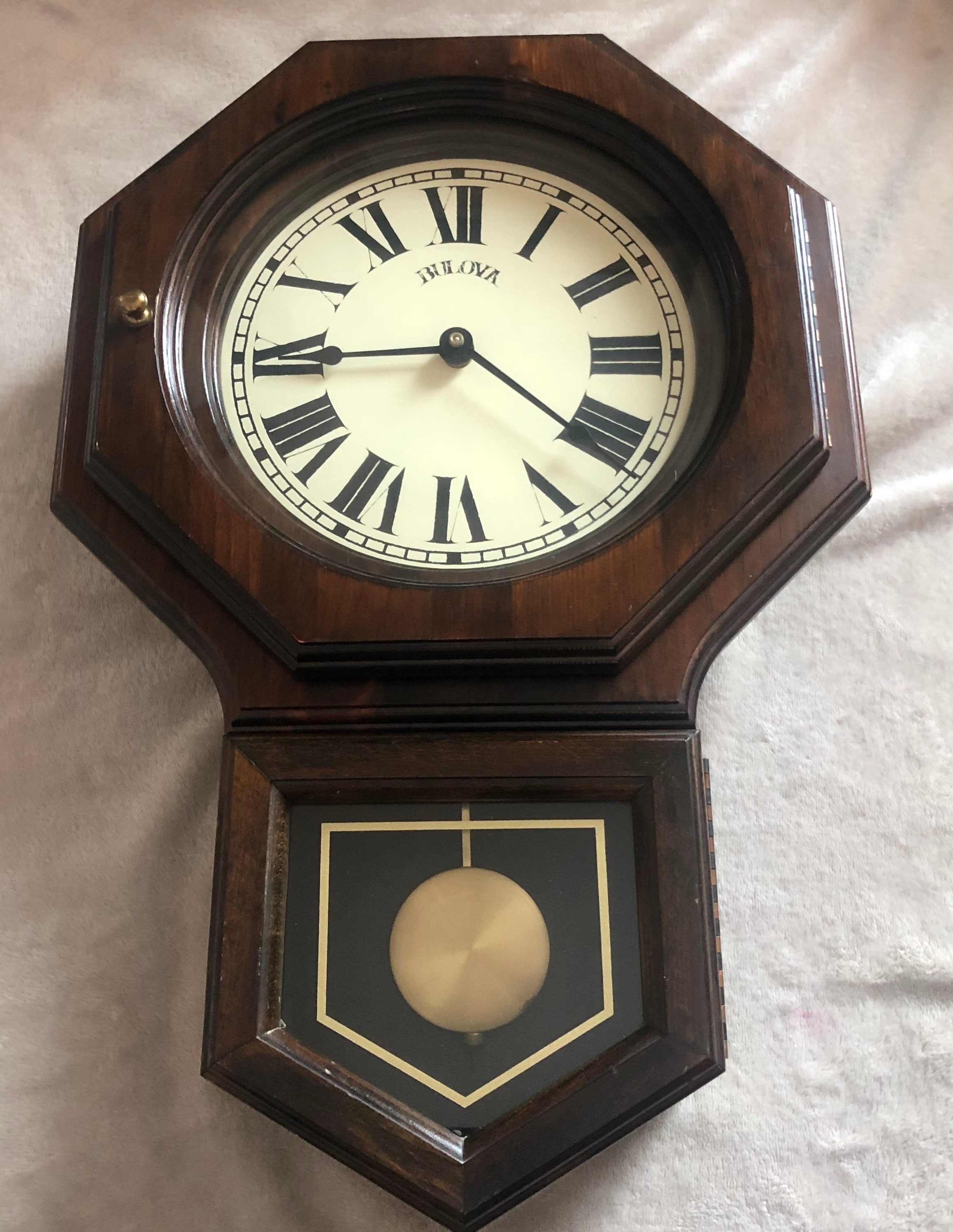 Bulova pendulum schoolhouse wall clock Etsy