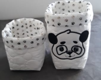 Panier de rangement PANDA, lingettes lavables