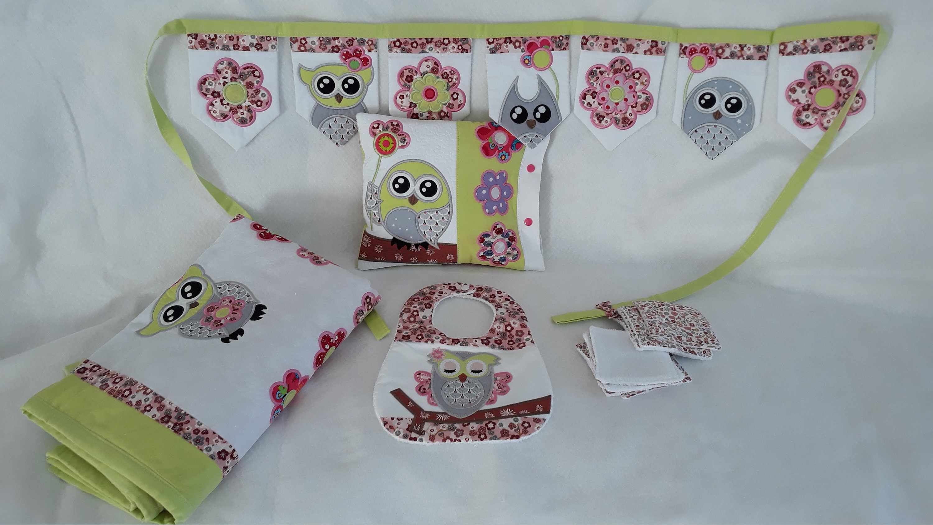 Couverture Bébé, Guirlande à Fanions Chouette