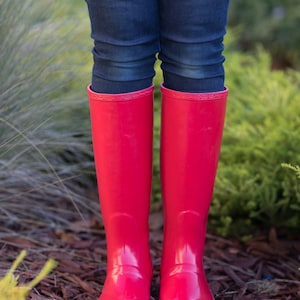 Womens Tall Red Rainboots - Etsy