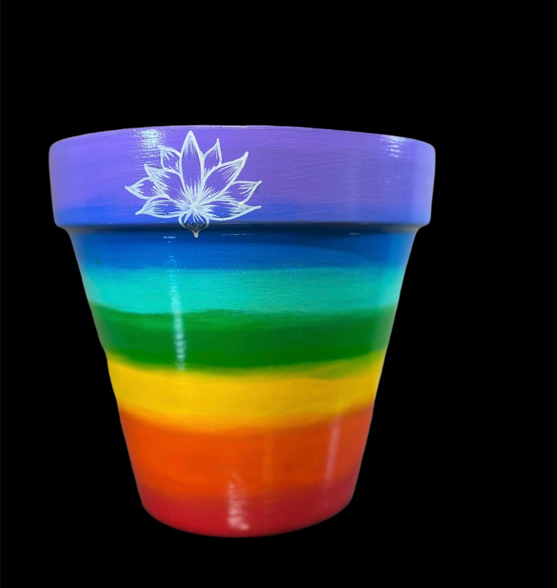 Chakras Color Pot With Hamsa, Unalome and Lotus Designs. - Etsy