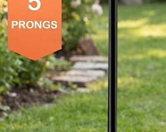 45 Inch Heavy Duty Shepherd Hook, 5-Prong Base Garden Pole