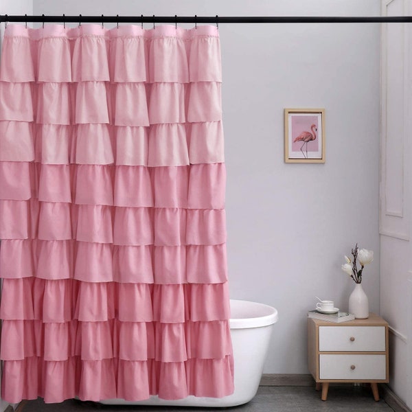 Grey Ruffle Curtain Etsy