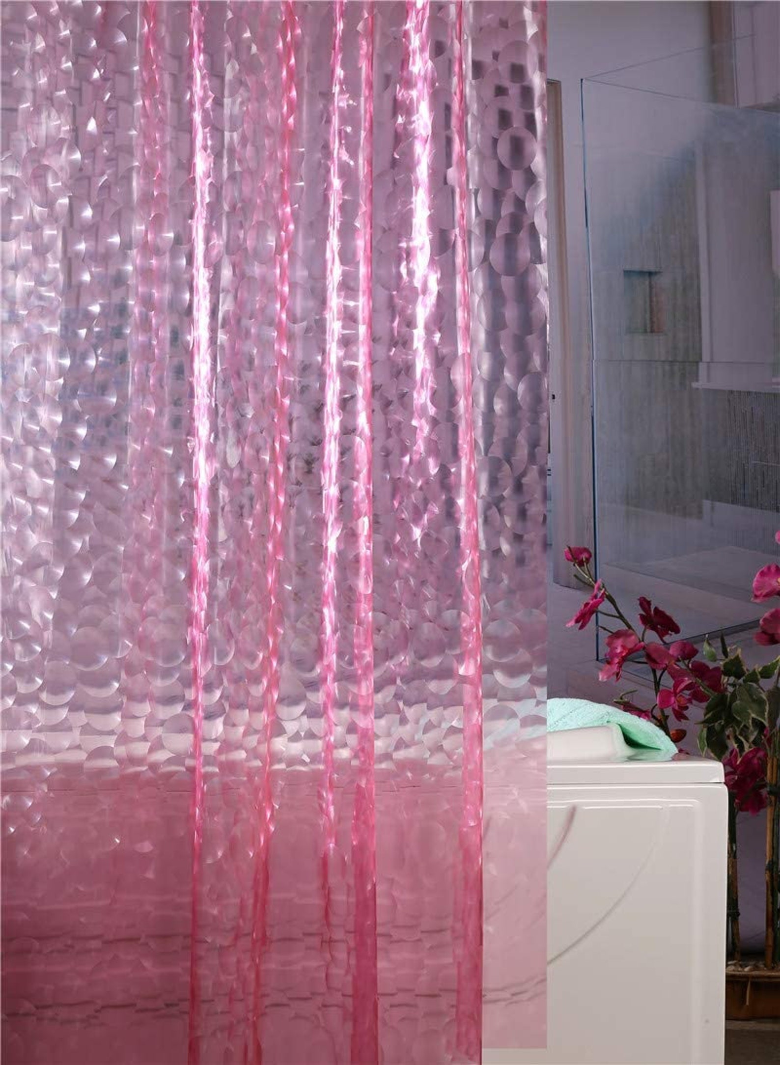 Newest Design 3D Clear Bubbles Shower Curtain Liner with 3 Etsy