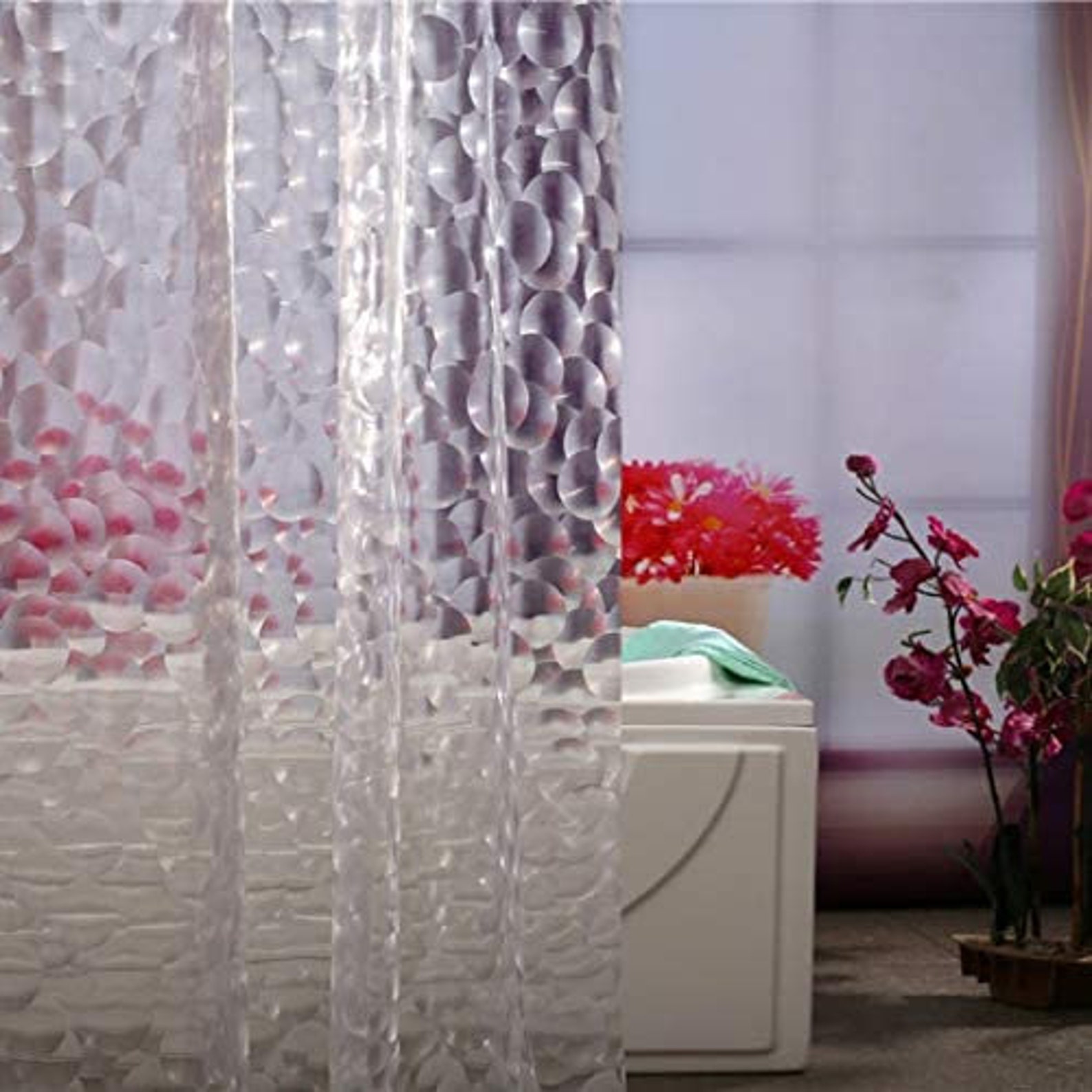 Newest Design 3D Clear Bubbles Shower Curtain Liner With 3 Etsy