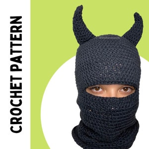 Crochet Balaclava Horn Ski Mask PDF PATTERN