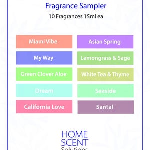 Diffuser Fragrance Sampler 10 Best Sellers