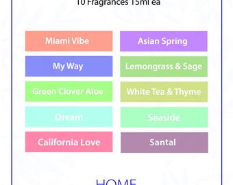 Diffuser Fragrance Sampler 10 Best Sellers