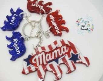 Mama Bear Keychain | Mama Bear and 4 Cubs | Bear Keychain | Mama Bear and Cubs | Mom Keychain | Mama Keychain | Keychain | Momma Keychain