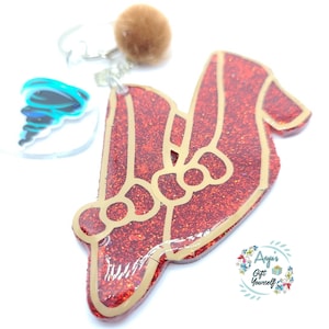 Ruby Slippers Keychain | Keychain Ruby Slippers | Ruby Slippers | Oz Keychain | Keychain Oz | Tornado Keychain | Keychain Ruby Slippers