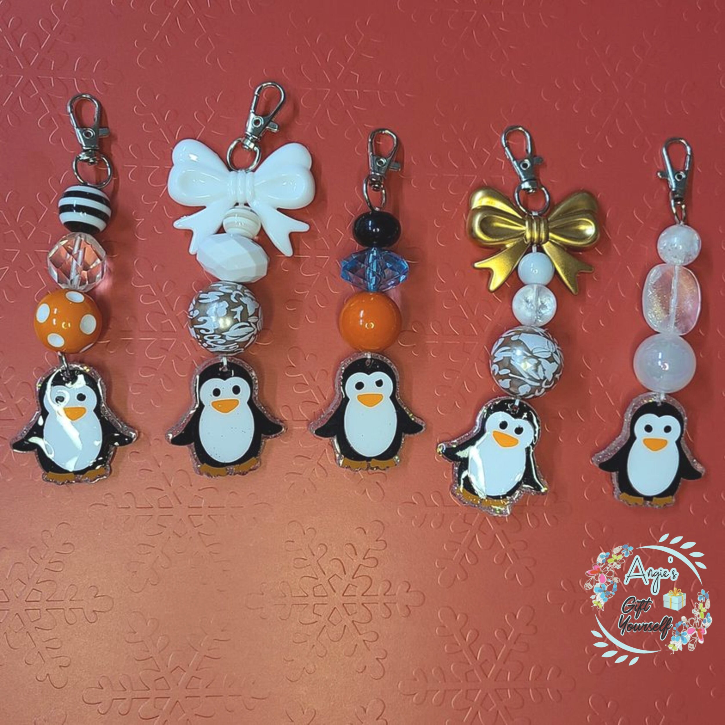 Penguin Beaded Keychain Penguin Bubblegum Beaded Keychain | Etsy