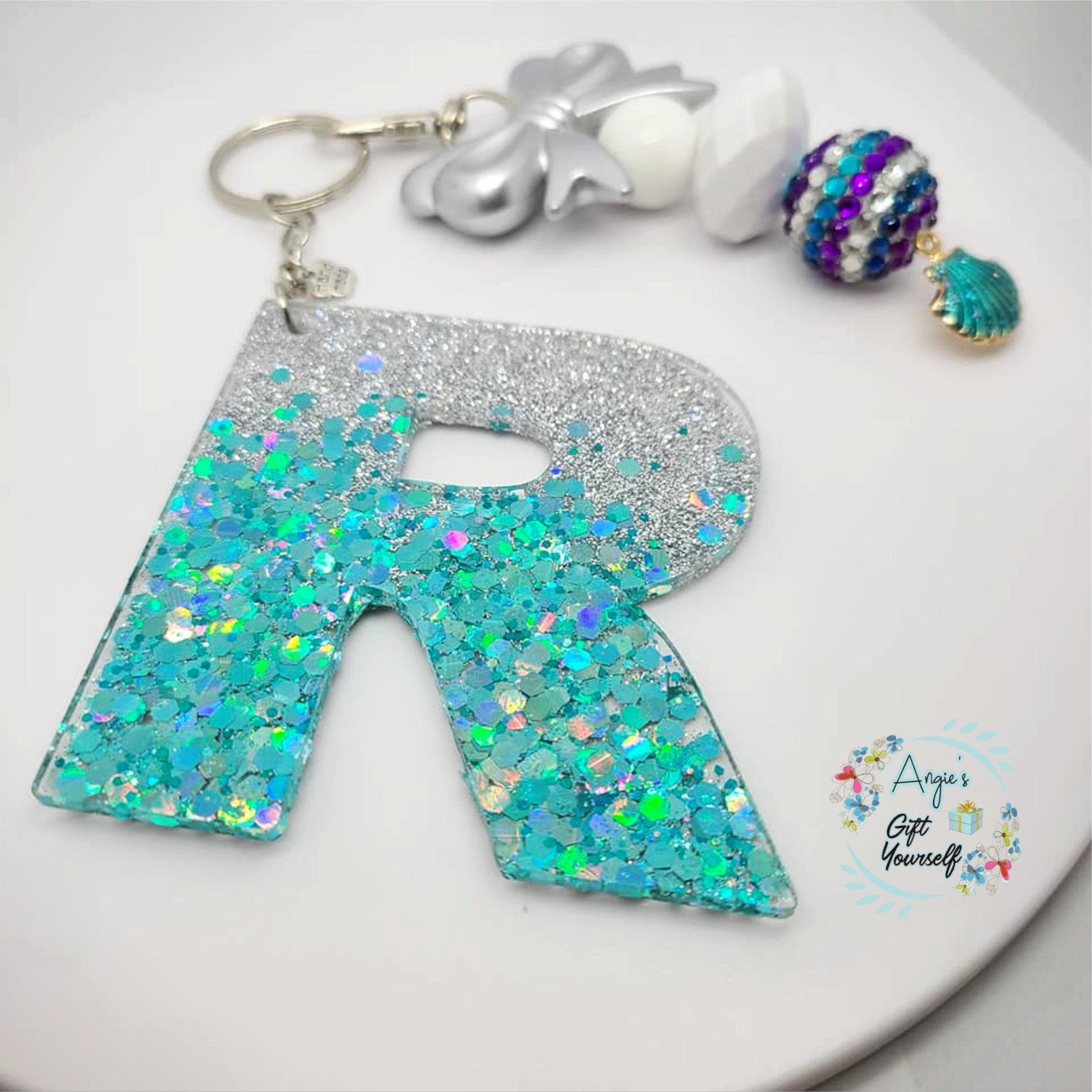 Initial R Keychain Initial Keychain R Keychain Gift Etsy UK