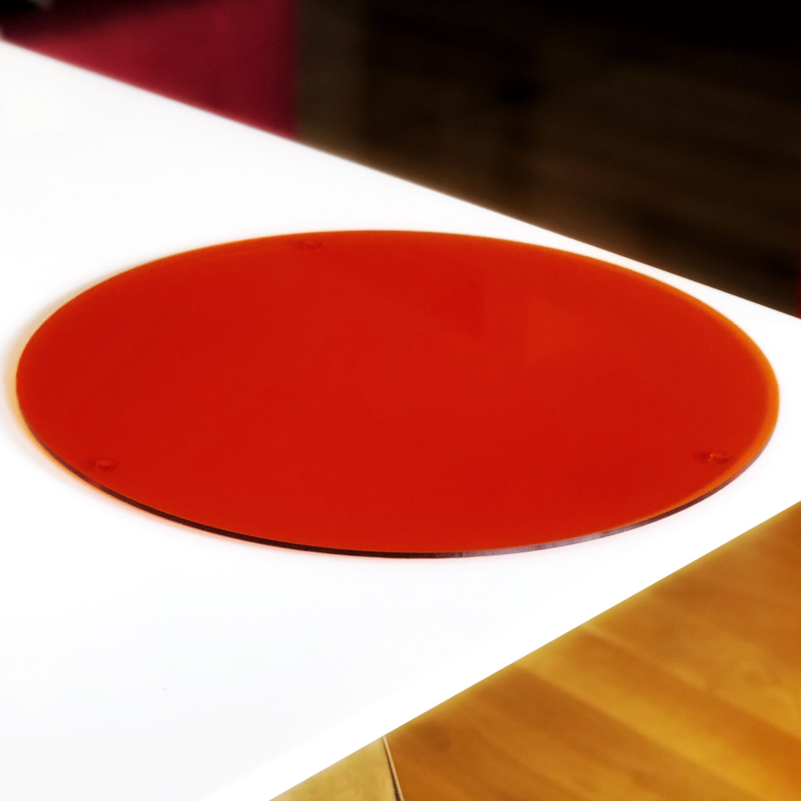 Translucent Orange Placemats Amber Acrylic Table Mats Round Etsy