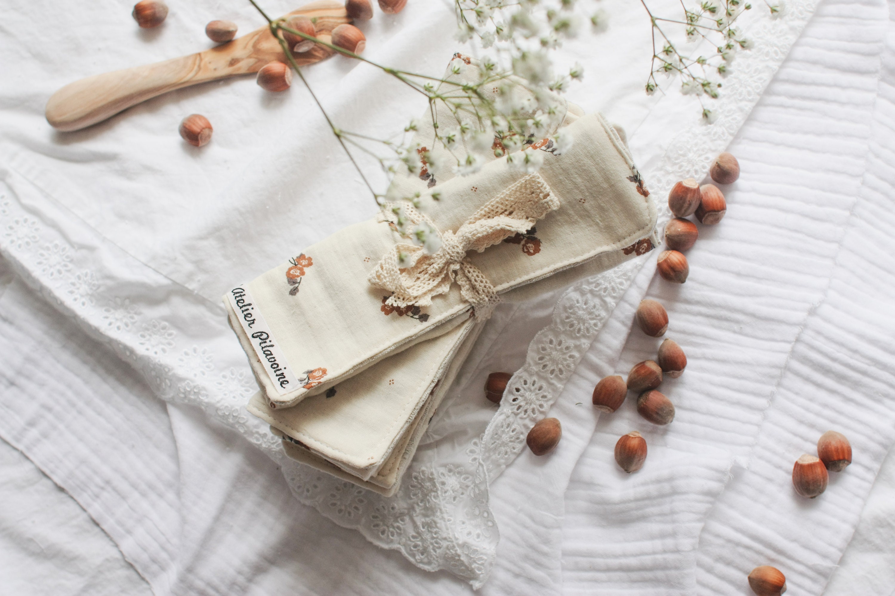 Serviette de Table en Coton ou Double Gaze Bio et Éponge Nid d'abeille