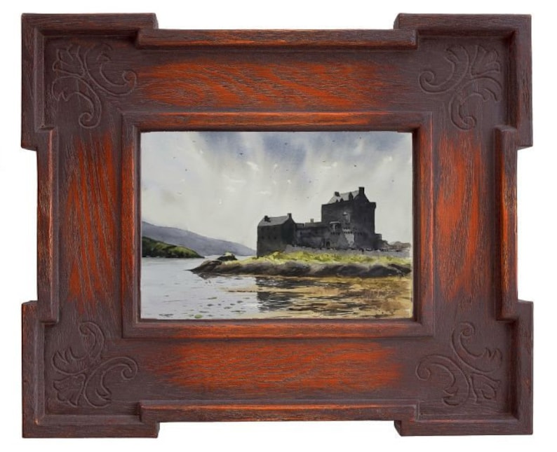 Eilean Donan Castle Original Aquarell Malerei Schottland Landschaft Malerei Donnan Island UK Bild 2