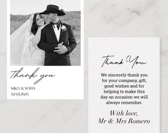 Polaroid Wedding Thank You Card Template