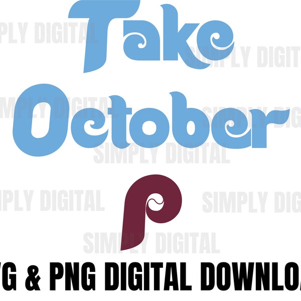 Prenez octobre rouge octobre rétro SVG PNG téléchargement numérique, Philadelphia Baseball, Philly Sports, Baseball Playoff Shirt Design