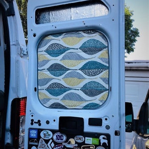 Stelletek Ram Promaster Van Window cover curtains, shades, Custom, Insulated, back barn door windows, Vanlife