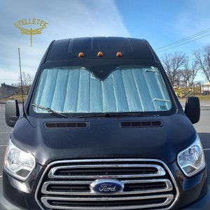 Stelletek Ford Transit 2015-2024 Windshield Van Window cover curtains, shades, Custom, Insulated, Vanlife