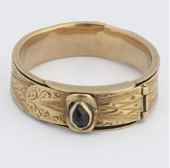 Antique Victorian Belt Ring, Victorian Ring 1850s