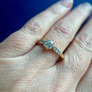 Antique Ring, Victorian Diamond Ring, Antique Engagement Ring, 18k Yellow Gold 1880s