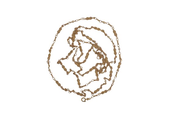 Antique Fancy Link Chain with Pearls, Victorian Go