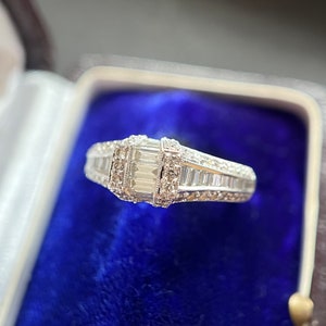 Diamond Ring, Diamond Engagement Ring, Cocktail Ring, Anniversary Ring, 18K White Gold