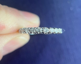 Vintage Eternity Ring, Diamond Wedding Band, 0.40 ctw Diamond Band, 18K Gold 1990s