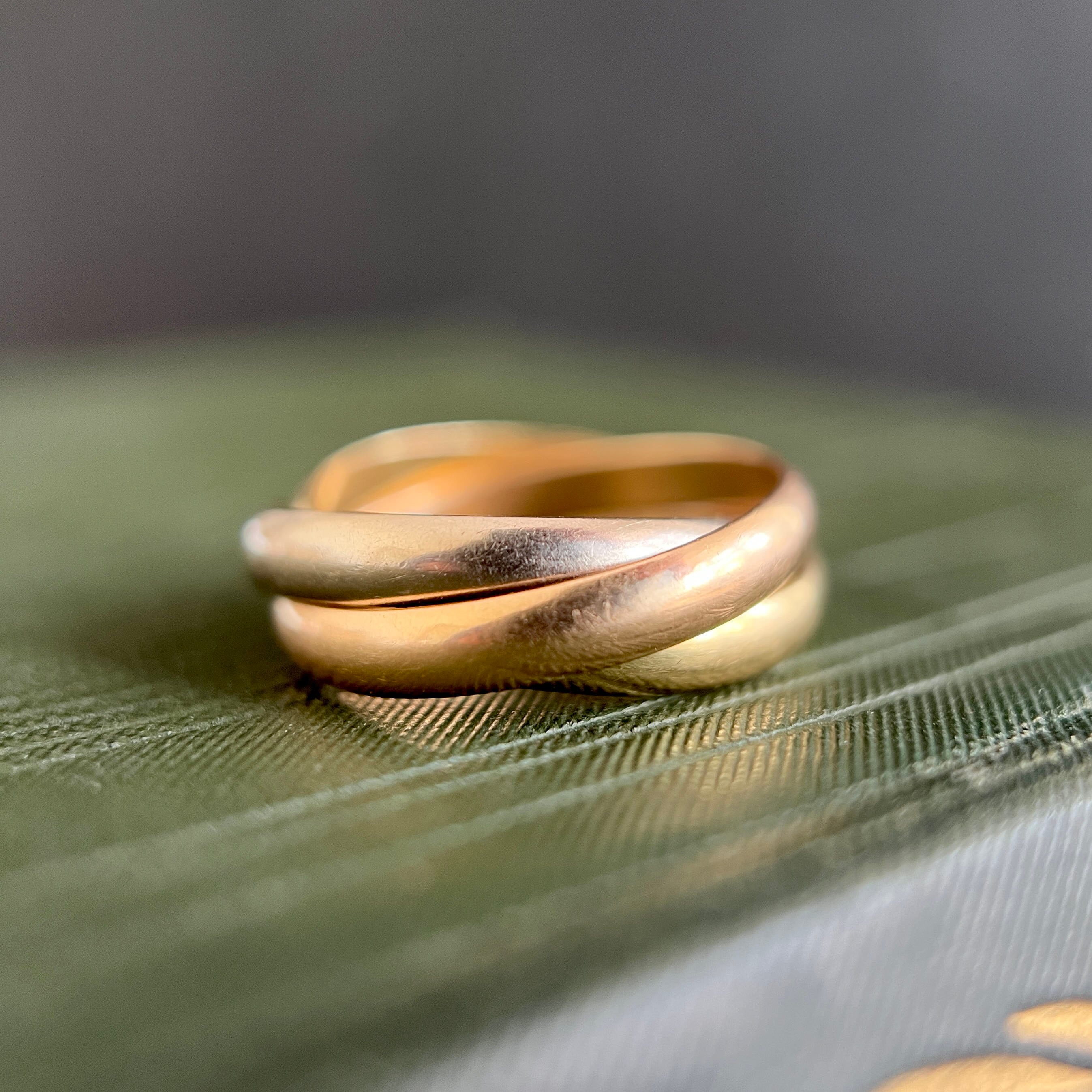 アクセサリー vintage trinity ring dead stock Vintage Trinity Ring, Cartier Style Trinity Ring, 18k Gold