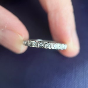 Vintage Eternity Ring, Diamond Wedding Band, 0.50 ctw Diamond Band, Platinum 1970s