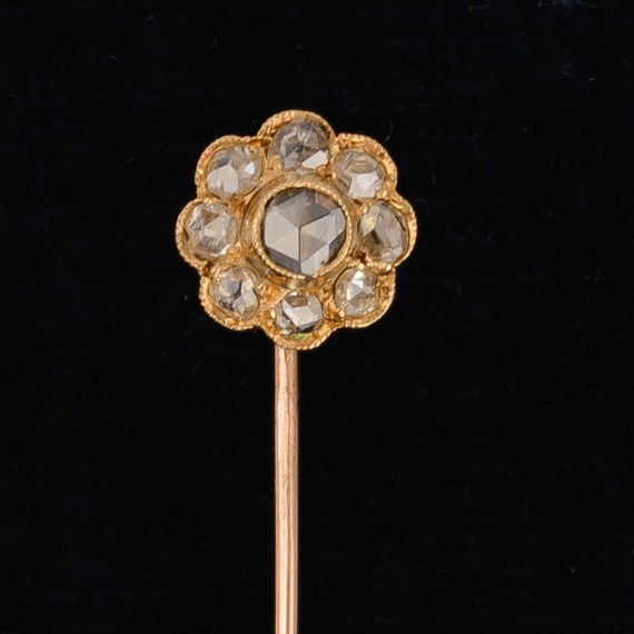 15ct Gold Antique Victorian Yellow Gold Gemstone Stick Pin