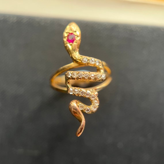 Antique Victorian Ring, Victorian Snake Ring, Ant… - image 4