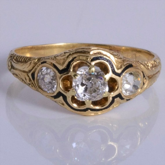 Antique Diamond Ring, Victorian Ring, Unisex Ring
