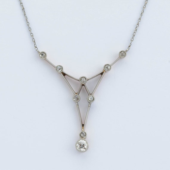 Diamond Necklace Platinum Belle Époque 1910s