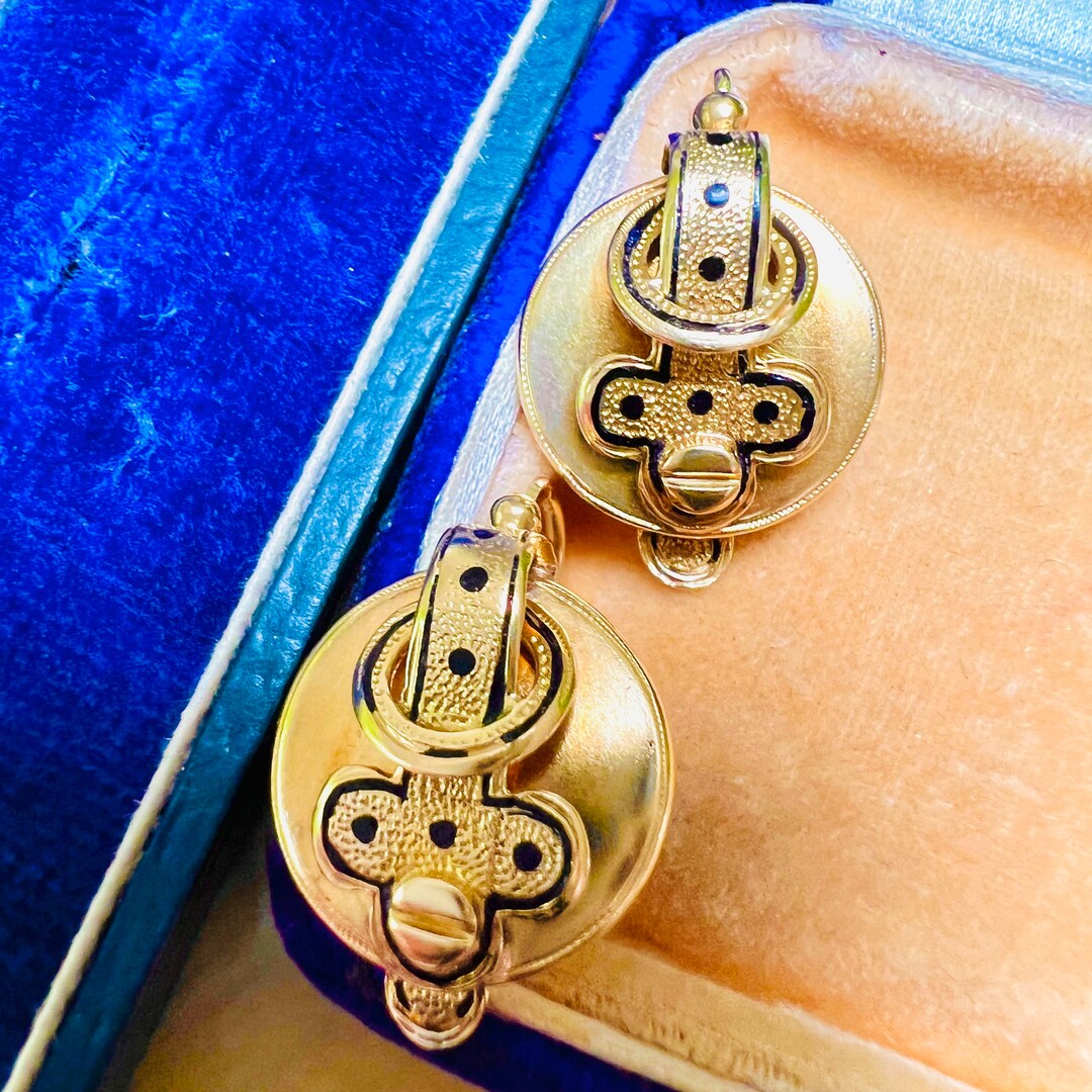 Antique Victorian Earrings Enamel Antique Earrings Antique Etsy
