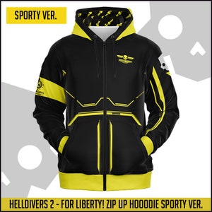 Helldivers 2 For Liberty Sporty Ver. Zip Up Hoodie image 1