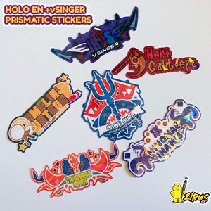 Hololive EN - Holographic Vinyl Weatherproof  Stickers Set of 6