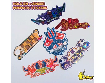 Hololive EN - Holographic Vinyl Weatherproof  Stickers Set of 6