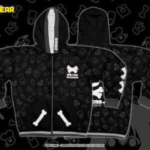 Hololive Gamers | Dark Mode Inugami Korone "New Outfit" Fullzip Hoddie Cosplay/Everyday wear