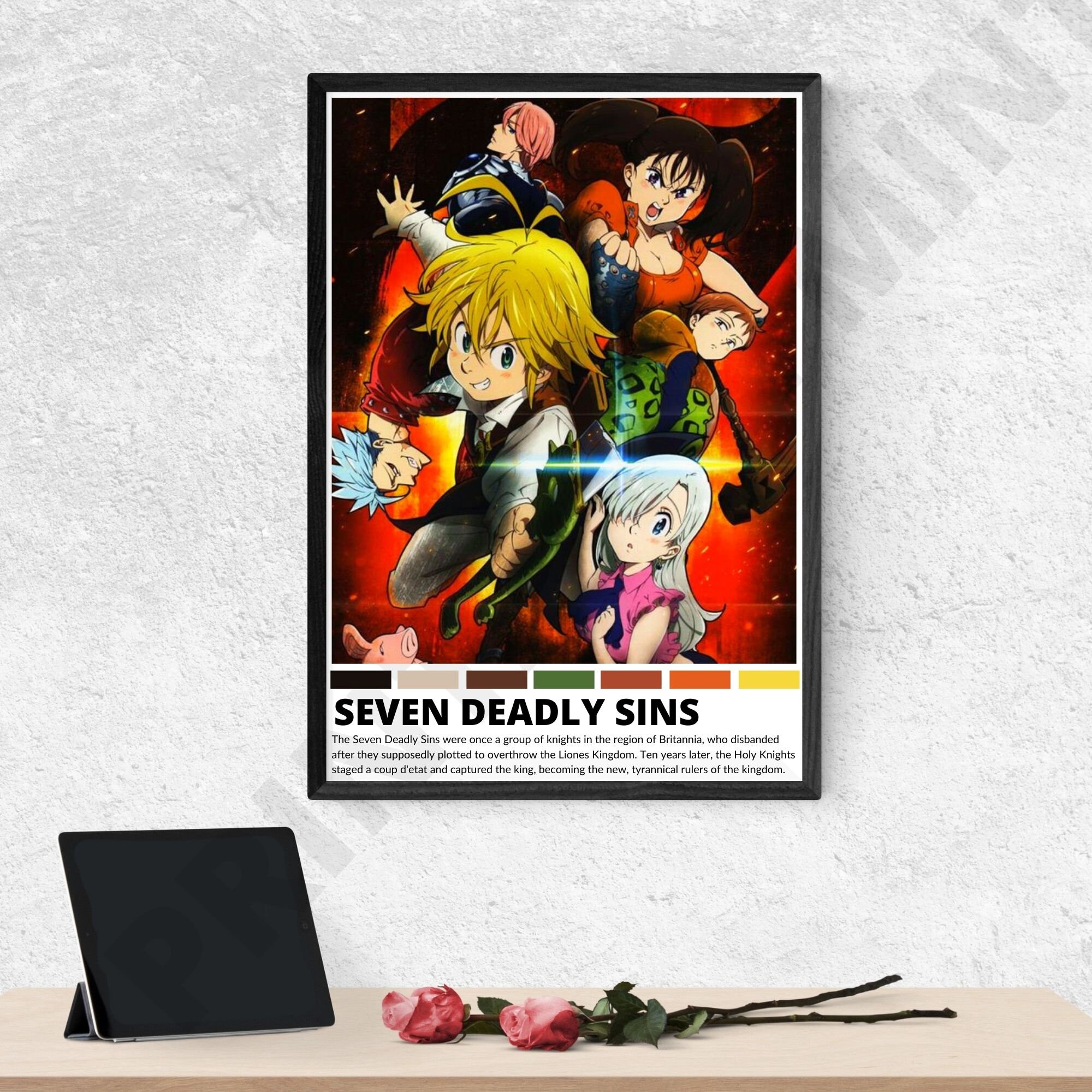 Seven Deadly Sins Poster Nanatsu no Taizai Anime | Etsy