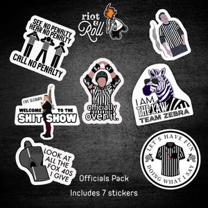 6-Pack Roller Derby Ref & NSO Sticker Set – Original Designs – Perfect for Refs, Non-Skating Officials – Unique Roller Derby Gifts