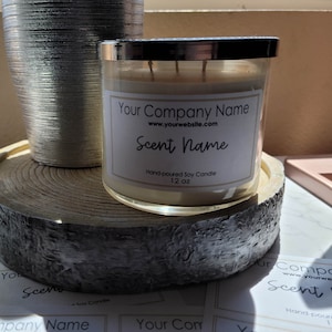 Custom Candle Labels - Product Stickers for Candles, Body Butter, Wax Melts, etc. - Choose Size, Design, Material & Font - Custom Stickers