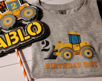 Bulldozer Birthday Boy T-Shirt - Toddler and Youth Sizes - Custom Handmade Shirt for Construction Theme Birthday Party - Bulldozer Party Tee