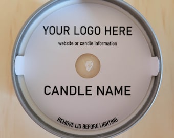 Custom Candle Dust Covers - 3-INCH Premium Cardstock Dust Covers for Makers and Home Decor - Precision Die Cut - Font Options or Your Logo