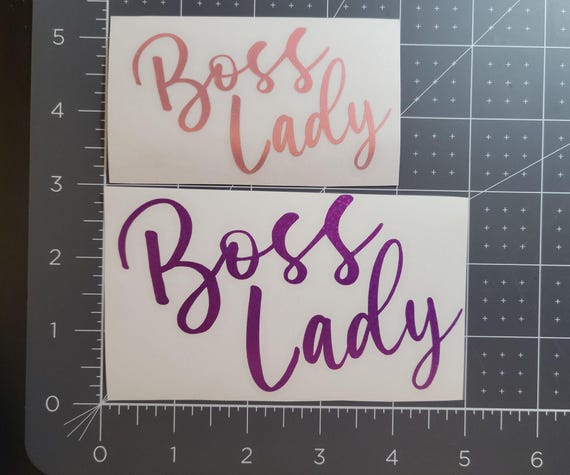 Boss Lady Decal - Choose from 19 Colors - Holographic, Metallic, Reflective Premium Vinyl Decals for Tumblers, Decals, Electronics & More