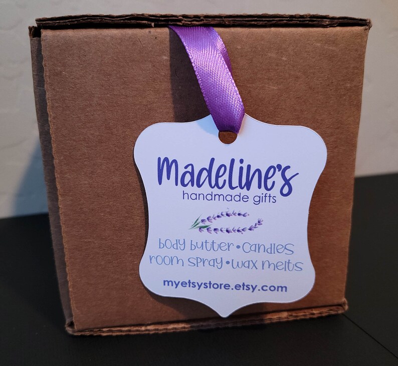 Custom tags for products, gifts, and special occasions. Shown: white tag with company logo and product information. Customize with your own text. Precision cut and individually designed for your needs. Premium cardstock in white, cream, gray, kraft