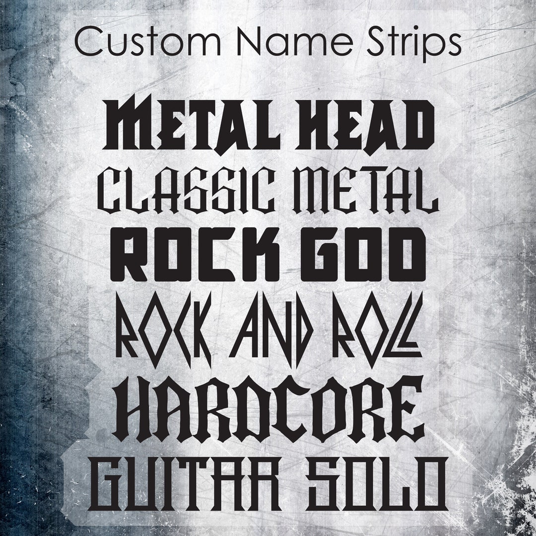 Custom Heavy Metal Name Strips Personalized Vinyl Decals for Tumblers