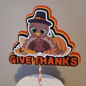 Qertesl 24 Pieces Thanksgiving Cupcake Toppers, Autumn Theme Cake Toppers, Turkey, Maple Leaf, Pumpkin Cake Picks For Thanksgiving Party Decoration, Fall Party Decoration